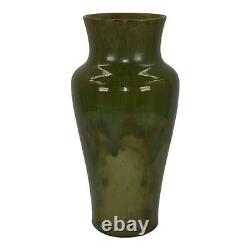 William J. Walley Vintage Arts and Crafts Hand Made Pottery Green Ceramic Vase