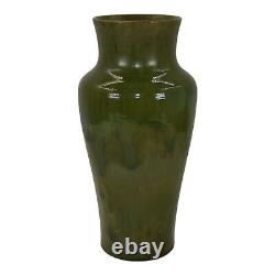 William J. Walley Vintage Arts and Crafts Hand Made Pottery Green Ceramic Vase