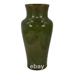 William J. Walley Vintage Arts and Crafts Hand Made Pottery Green Ceramic Vase