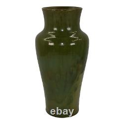 William J. Walley Vintage Arts and Crafts Hand Made Pottery Green Ceramic Vase