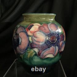 William Moorcroft Anemone 5 Ball Vase British Art Pottery Arts & Crafts EUC