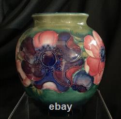 William Moorcroft Anemone 5 Ball Vase British Art Pottery Arts & Crafts EUC