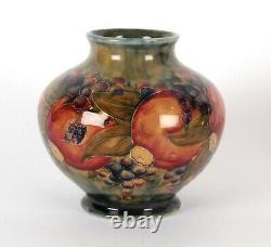 William Moorcroft Liberty & Co Ochre Pomegranate Arts and Crafts Open Fruit Vase