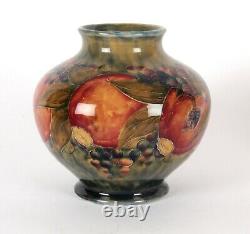 William Moorcroft Liberty & Co Ochre Pomegranate Arts and Crafts Open Fruit Vase