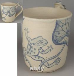 YM10 Mug Cup Japanese Crafts Frog Amphibian Animal Pottery ceramics Tableware