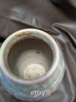 Zanesville Arts&Crafts Pottery Vase 795 Gourd Form, Amazing Green Glaze, 8 1/2