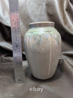 Zanesville Arts&Crafts Pottery Vase 795 Gourd Form, Amazing Green Glaze, 8 1/2