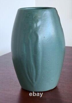 Zanesville Ohio Arts Crafts Stoneware Pottery Vessel Flower Vase Antique Vtg 101