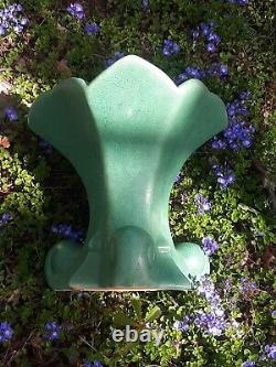 Zanesville, Ohio Arts & CraftsMission Art Pottery Deep Matte Green 7 Vase #2