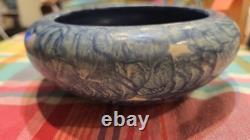 Zanesville Peters & Reed Arts & Crafts Landsun Bowl Matte Blue Grey Glaze 7.7