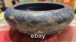 Zanesville Peters & Reed Arts & Crafts Landsun Bowl Matte Blue Grey Glaze 7.7