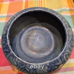 Zanesville Peters & Reed Arts & Crafts Landsun Bowl Matte Blue Grey Glaze 7.7