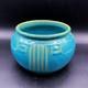 Zanesville Pottery Aqua #103 Greek Key Pot Glossy Glaze Arts & Crafts 1930s Blue