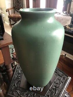 Zanesville Pottery Arts & Crafts #37 Matte Green 12 Vase Vintage