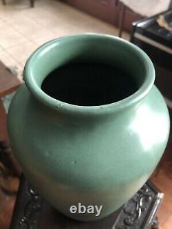 Zanesville Pottery Arts & Crafts #37 Matte Green 12 Vase Vintage