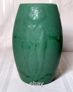 Zanesville Pottery, Arts & Crafts Floral Vase, Deep Matte Green, Nice