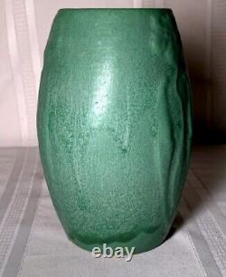 Zanesville Pottery, Arts & Crafts Floral Vase, Deep Matte Green, Nice