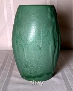 Zanesville Pottery, Arts & Crafts Floral Vase, Deep Matte Green, Nice