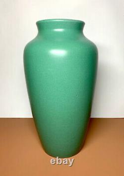 Zanesville Pottery, Arts & Crafts, Large Taperered Shoulder Vase, Matte Green