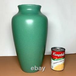 Zanesville Pottery, Arts & Crafts, Large Taperered Shoulder Vase, Matte Green