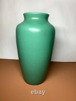 Zanesville Pottery, Arts & Crafts, Large Taperered Shoulder Vase, Matte Green