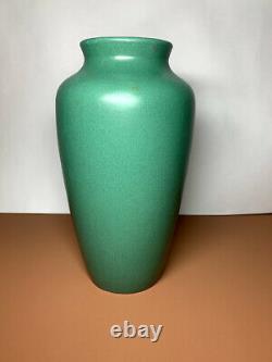 Zanesville Pottery, Arts & Crafts, Large Taperered Shoulder Vase, Matte Green