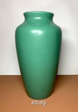 Zanesville Pottery, Arts & Crafts, Large Taperered Shoulder Vase, Matte Green