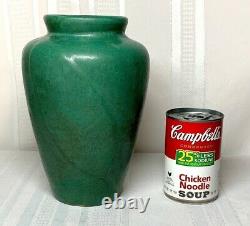 Zanesville Pottery, Arts & Crafts Tobacco Leaf Vase, Deep Matte Green, Nice