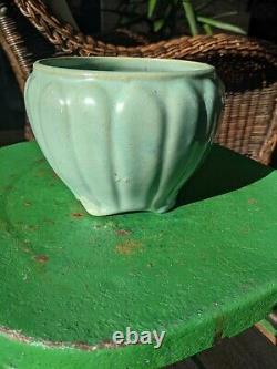 Zanesville Pottery, Arts & Crafts, Vertical Leaves Footed Jardiniere