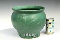 Zanesville Pottery Vintage Vase Arts & Crafts Hand Turned Aqua Drip #108 15x11