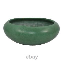 Zanesville Stoneware 1920s Vintage Arts And Craft Pottery Matte Green Bowl