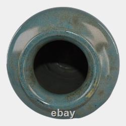 Zanesville Stoneware 1930s Arts And Craft Pottery Blue Leaf Vase 102