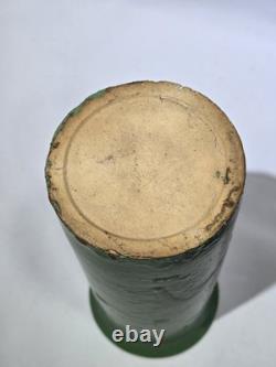 Zanesville Stoneware 1930s Arts & Crafts Matte Green Vase Vintage American 9.25