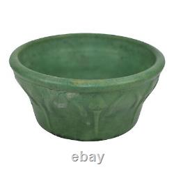 Zanesville Stoneware 1930s Vintage Arts And Craft Pottery Matte Green Bowl
