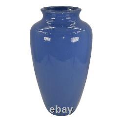 Zanesville Stoneware 1930s Vintage Arts And Crafts Pottery Blue Ceramic Vase 37