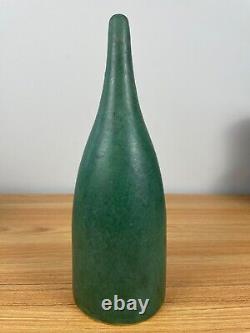 Zanesville Stoneware Arts & Crafts Matte Green Pottery Funeral/Cemetery Vase