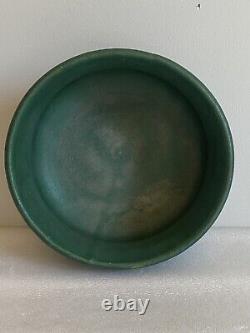 Zanesville Stoneware Matte Green Pottery Jardiniere c1910s Arts & Crafts Design