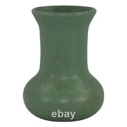 Zanesville Stoneware Pottery 1920s Matte Green Arts and Crafts Vase 105