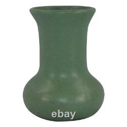 Zanesville Stoneware Pottery 1920s Matte Green Arts and Crafts Vase 105