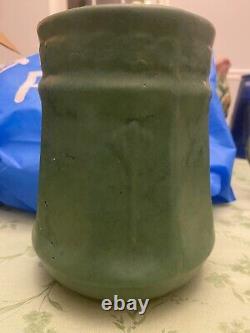 Zanesville Stoneware Pottery Matte Green Vase Arts & Crafts