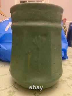 Zanesville Stoneware Pottery Matte Green Vase Arts & Crafts