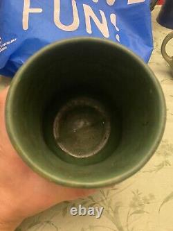 Zanesville Stoneware Pottery Matte Green Vase Arts & Crafts