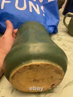 Zanesville Stoneware Pottery Matte Green Vase Arts & Crafts