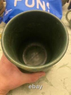 Zanesville Stoneware Pottery Matte Green Vase Arts & Crafts