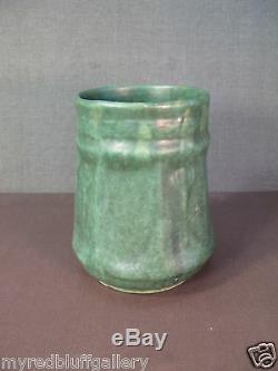 Zanesville Stoneware Pottery Matte Green Vase Arts & Crafts Style