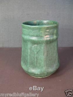 Zanesville Stoneware Pottery Matte Green Vase Arts & Crafts Style