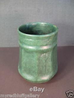 Zanesville Stoneware Pottery Matte Green Vase Arts & Crafts Style